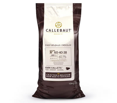 Callebaut 10kg dark chocolate callets bag
