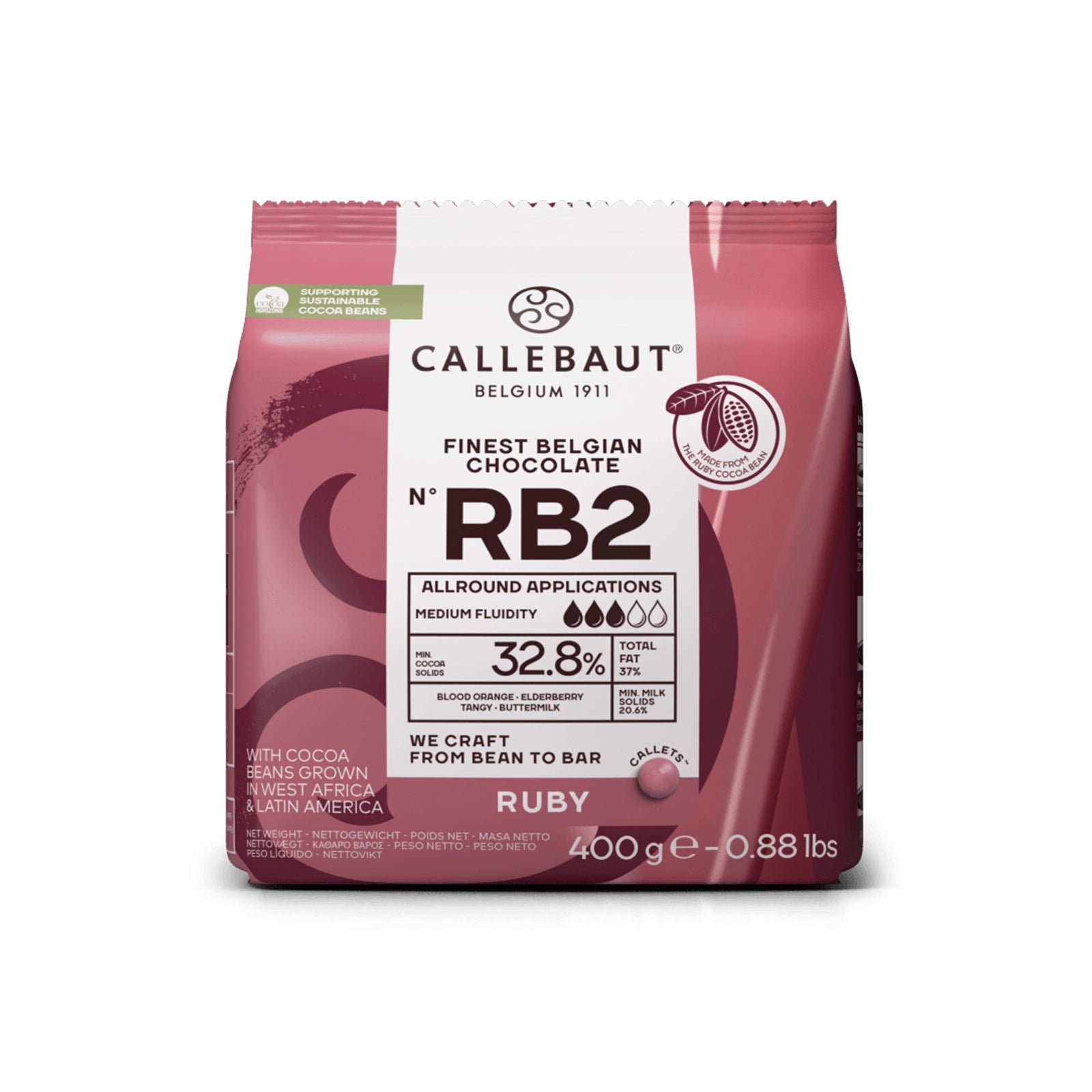 Callebaut Ruby Chocolate RB2 – 400g | 10kg