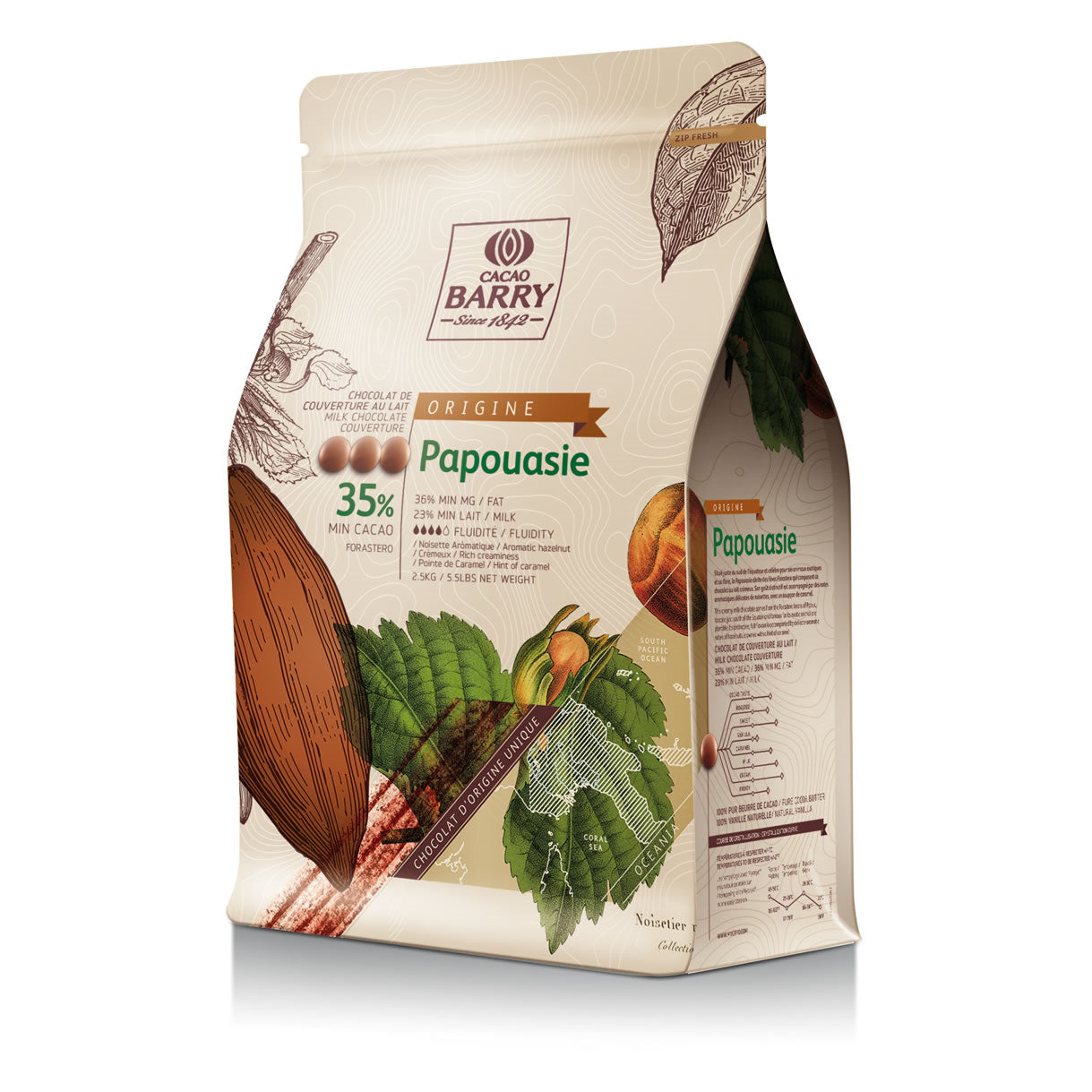 Cacao Barry Origin Milk Chocolate; Papouasie 2.5 Kg