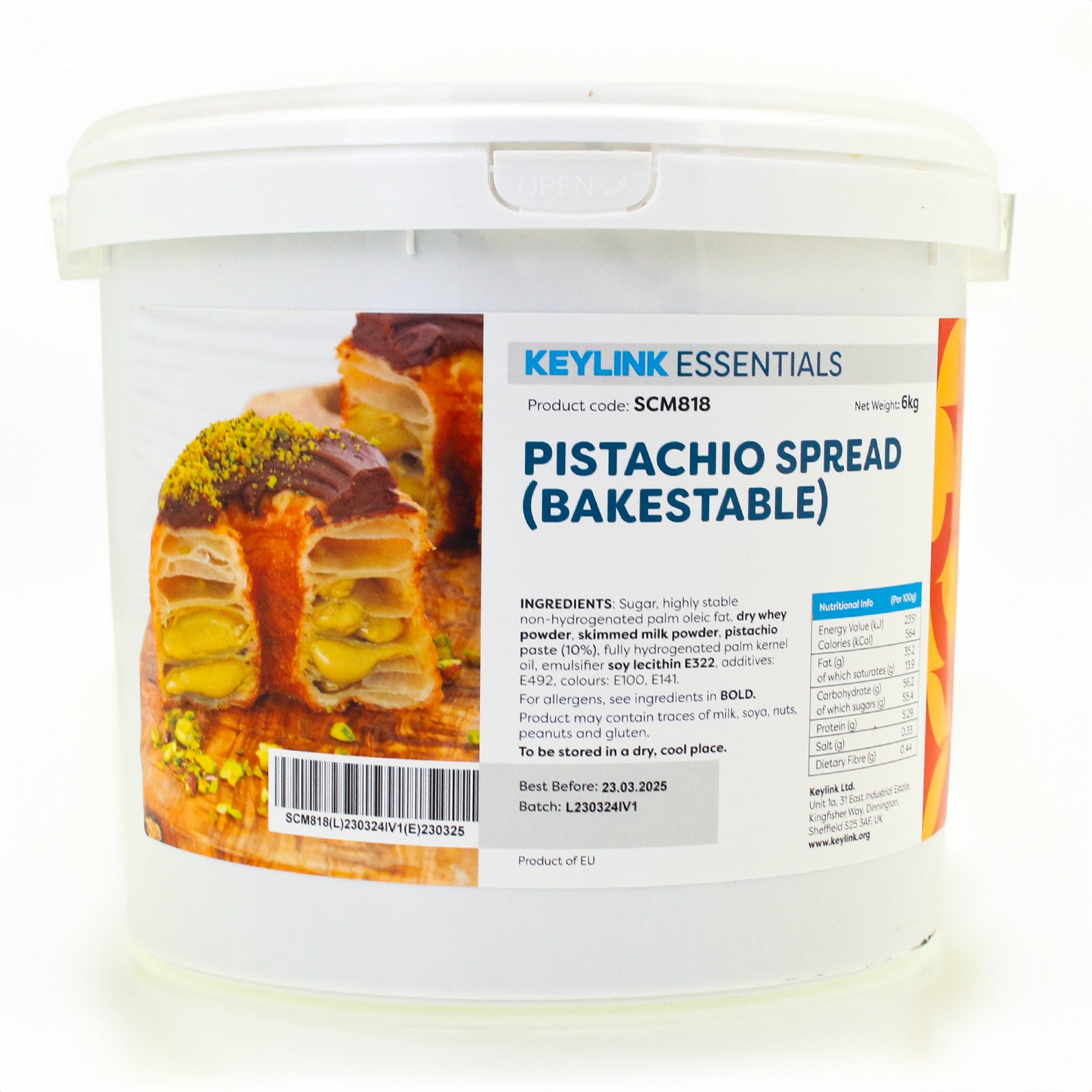 Bakestable Pistachio Spread 6kg