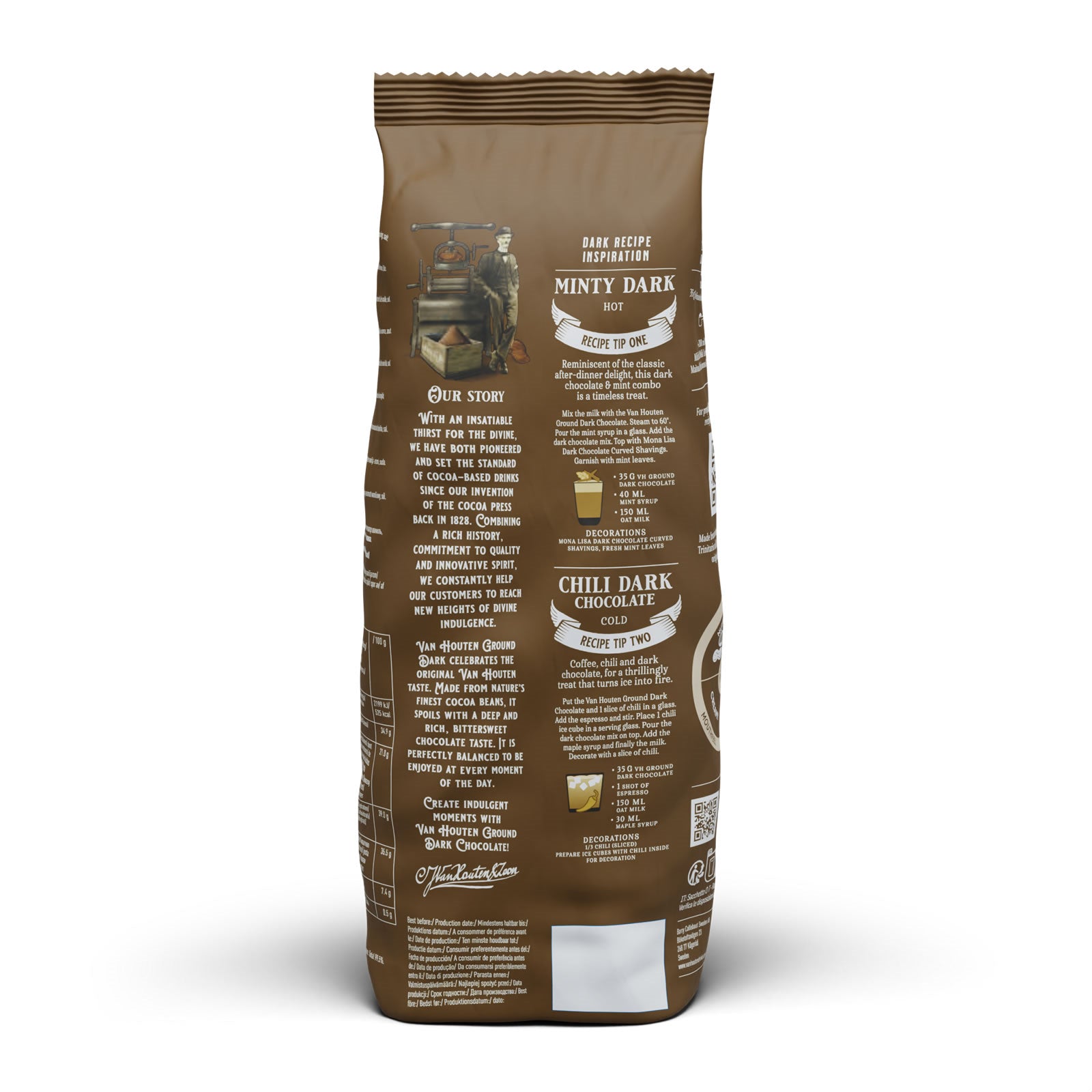 Van Houten Dark Chocolate Drink Powder – 1kg Bag