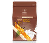 A package of Cacao Barry Zephyr Caramel Flavoured White Chocolate with an image of caramel and white chocolate chips on the front.